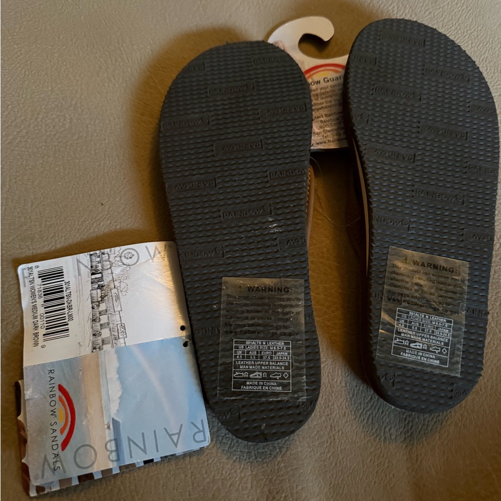 Rainbow Brown Leather Sandals - Picture 3 of 3